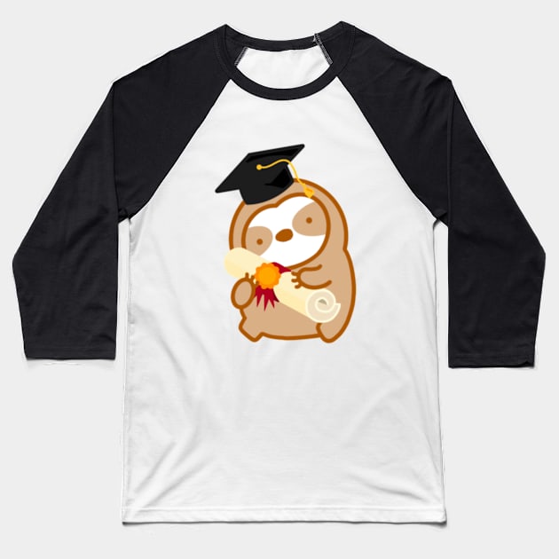 Cute Happy Graduation Sloth Baseball T-Shirt by theslothinme